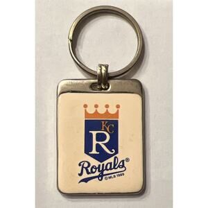 Vintage 1989 KC Metal Logo Keychain 2” Kansas City Royals MLB Baseball